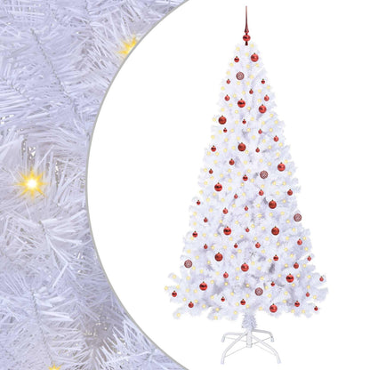 Künstlicher Weihnachtsbaum Weiß 240 cm PVC und Stahl