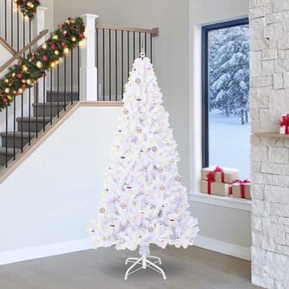 Künstlicher Weihnachtsbaum Weiß 240 cm PVC und Stahl