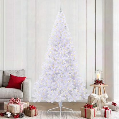 Künstlicher Weihnachtsbaum Weiß 240 cm PVC und Stahl