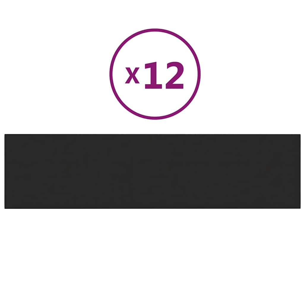 Wandpaneele 12 Stk. Schwarz 60x15 cm Stoff 1,08 m²