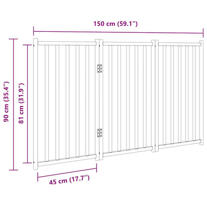 Hundegitter Faltbar 3 Paneele 150 cm Massivholz Tanne