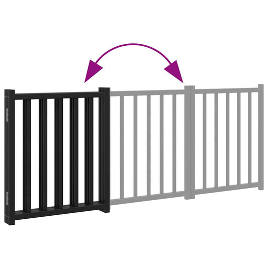 3-tlg. Hundetor Faltbar Schwarz 150 cm Massivholz Tanne
