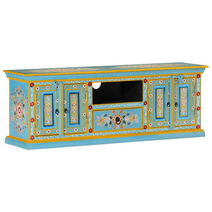 TV-Schrank Blau 110x30x40 cm Massivholz Mango