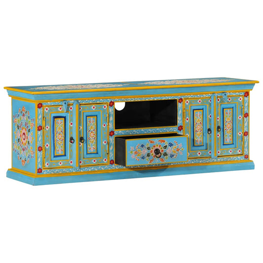 TV-Schrank Blau 110x30x40 cm Massivholz Mango