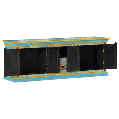 TV-Schrank Blau 110x30x40 cm Massivholz Mango