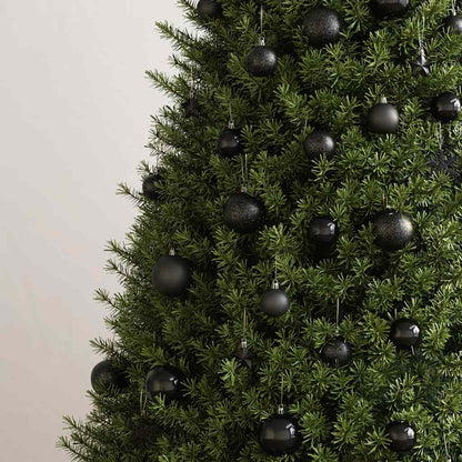 111-tlg. Weihnachtskugel-Set Schwarz Polystyrol