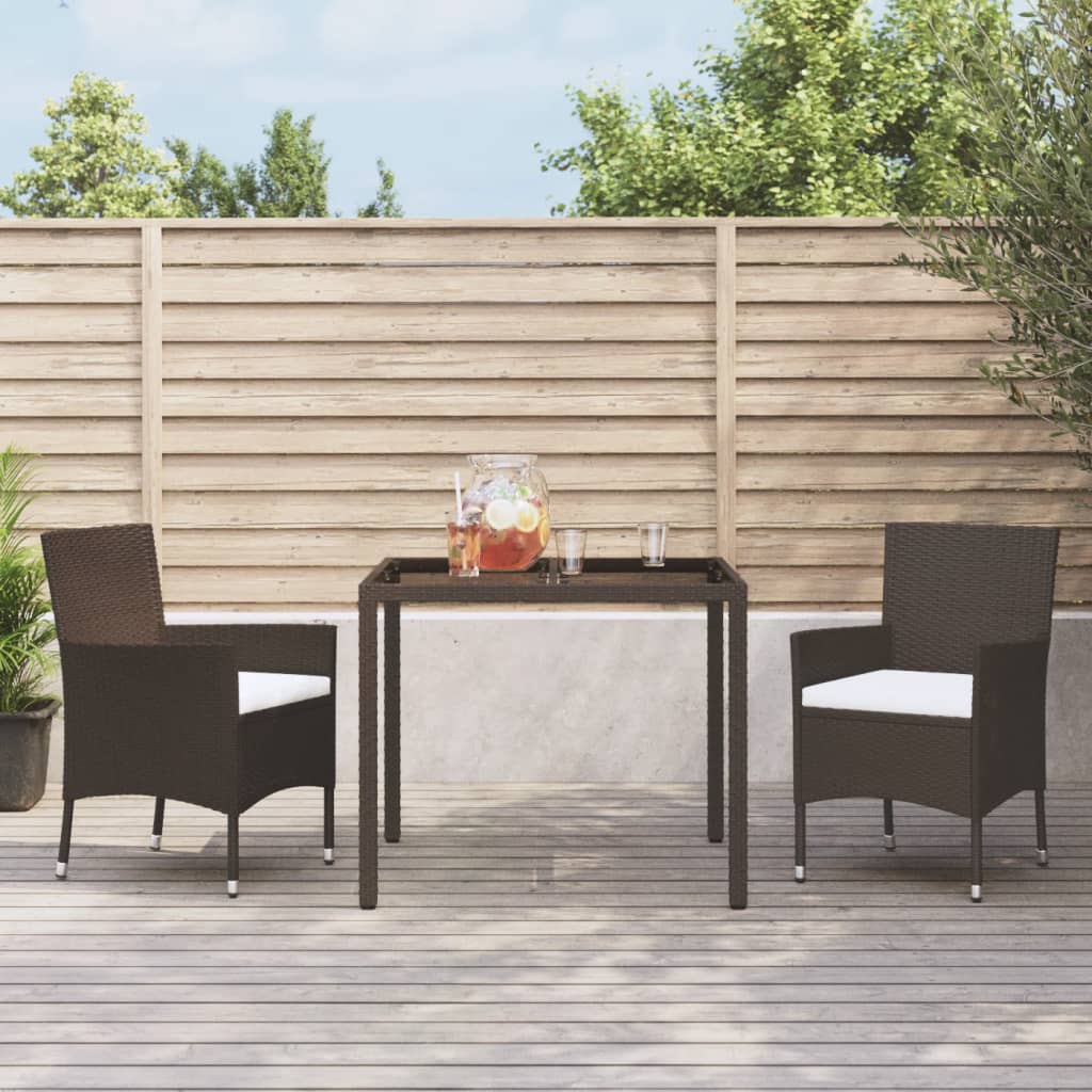 Gartenstühle mit Kissen 2 Stk. Braun Poly Rattan