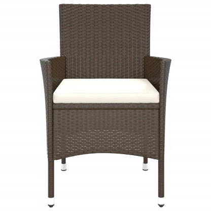Gartenstühle mit Kissen 2 Stk. Braun Poly Rattan