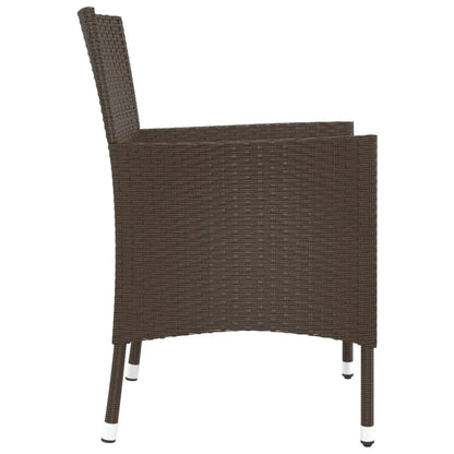 Gartenstühle mit Kissen 2 Stk. Braun Poly Rattan