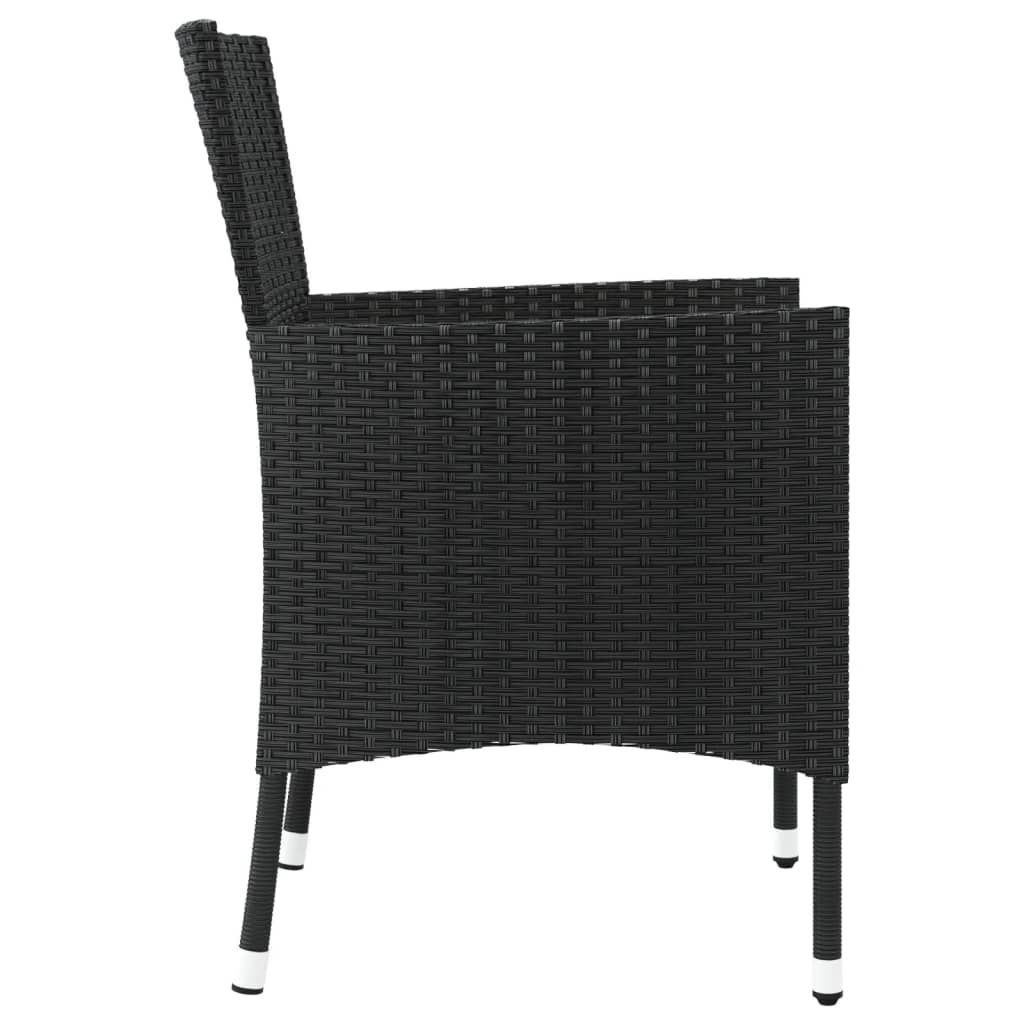 Gartenstühle mit Kissen 4 Stk. Schwarz Poly Rattan