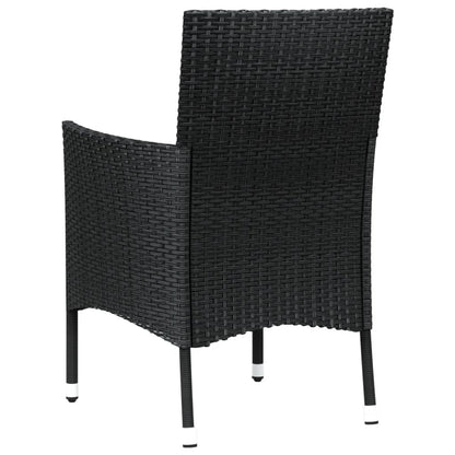 Gartenstühle mit Kissen 4 Stk. Schwarz Poly Rattan