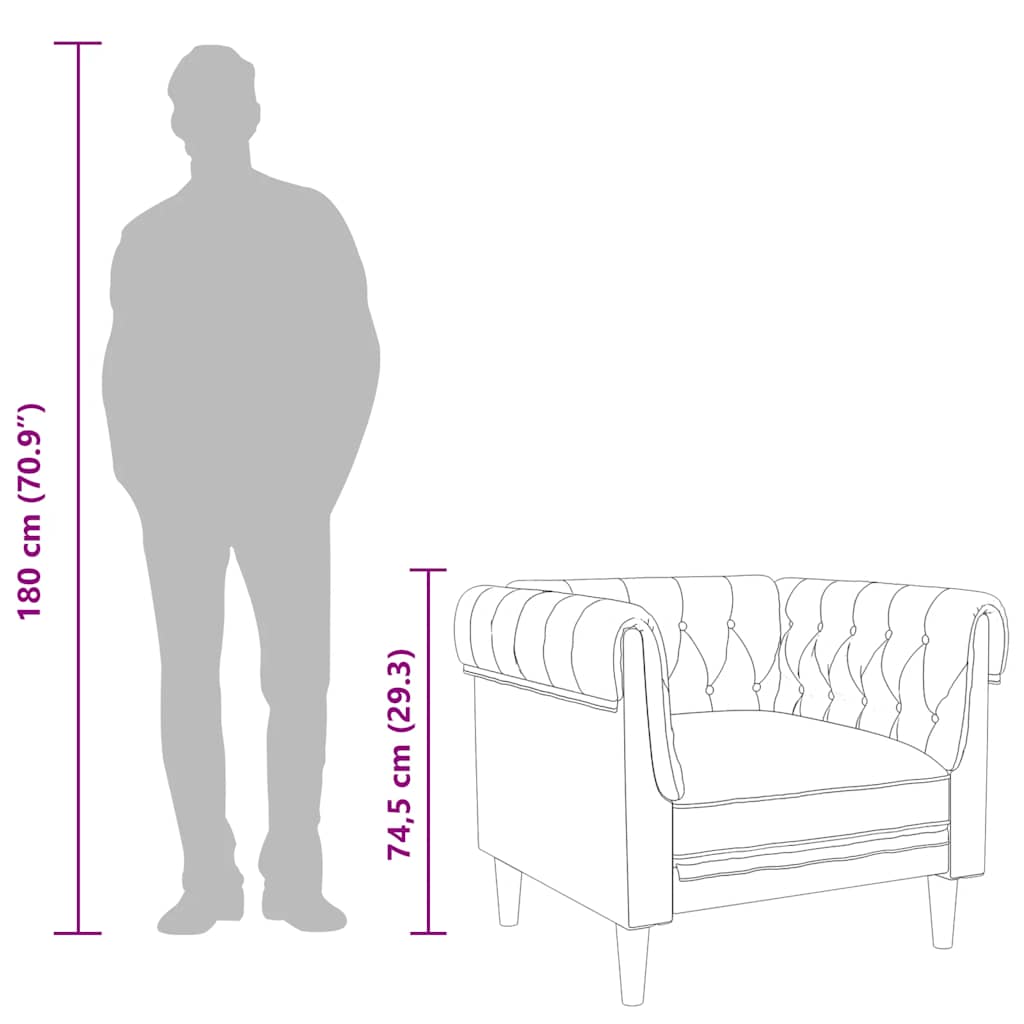 Chesterfield-Sessel Dunkelgrau Stoff