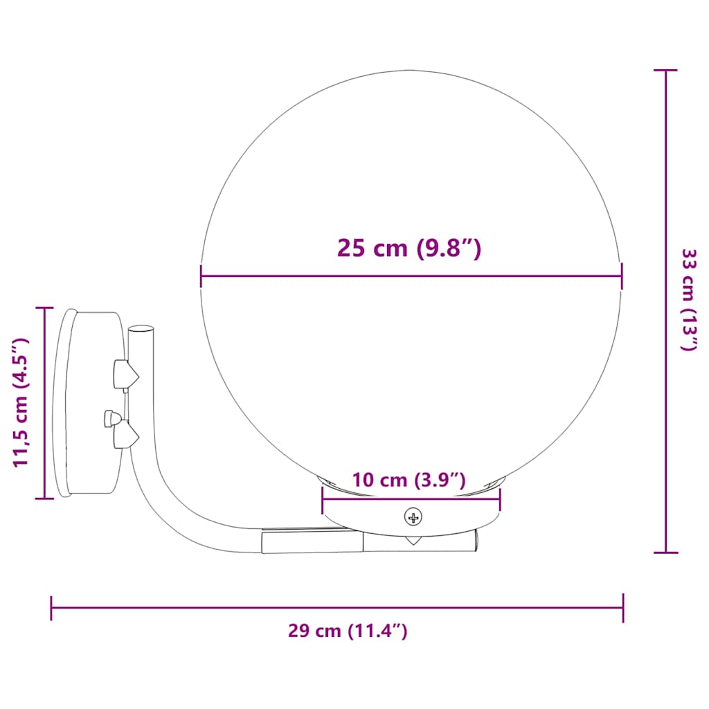 Außenwandleuchte Silber 29 x 25 x 33 cm Edelstahl und Plastik