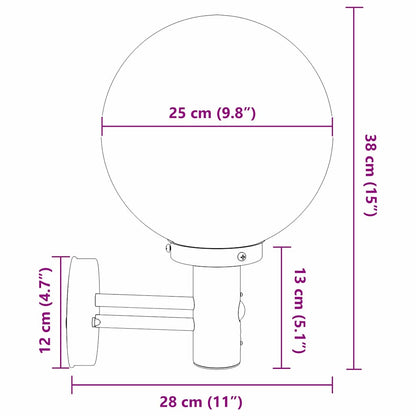 Außenwandleuchte 2 pcs Schwarz 28 x 25 x 38 cm