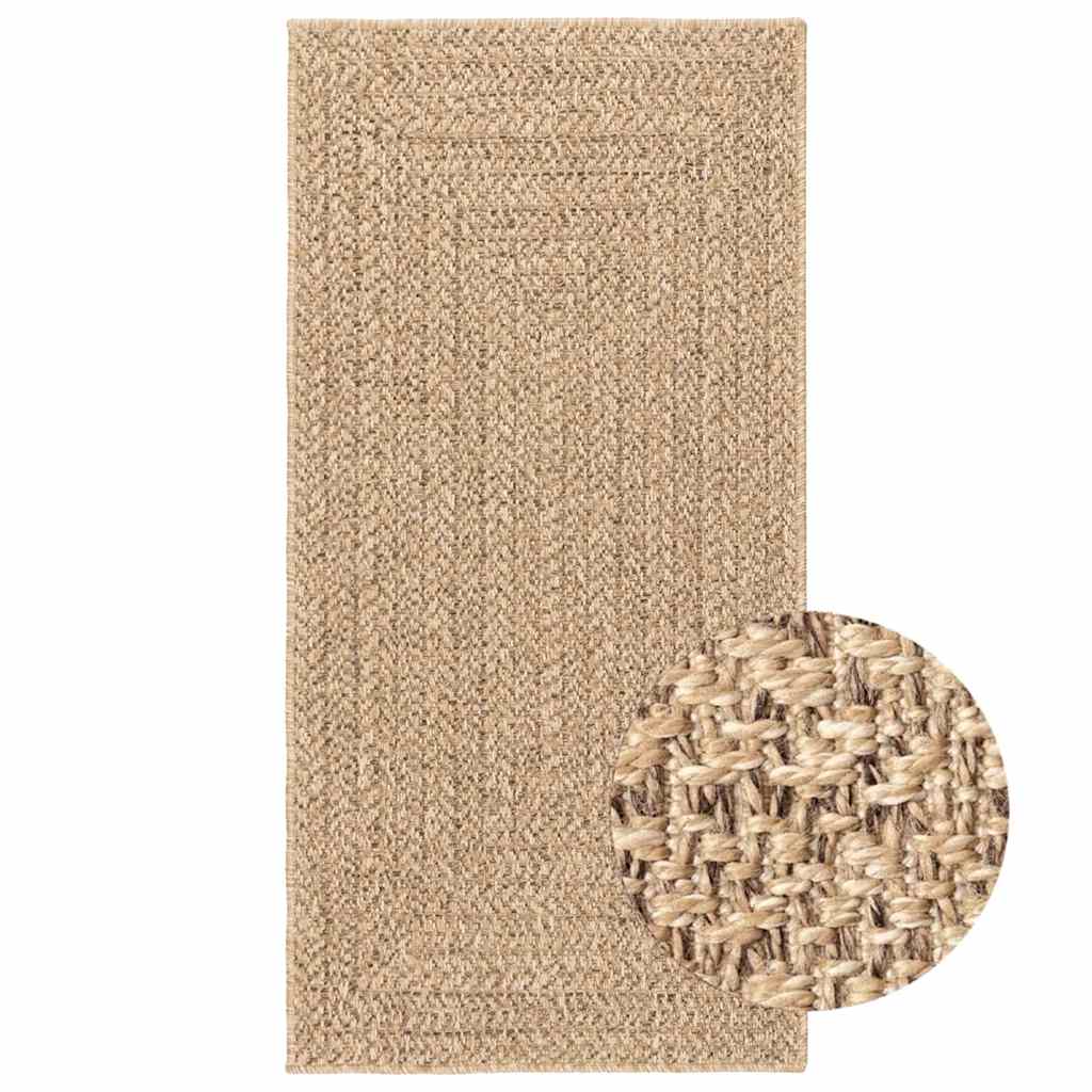 Teppich ZIZUR Beige 60x110 cm Jute-Optik Indoor und Outdoor