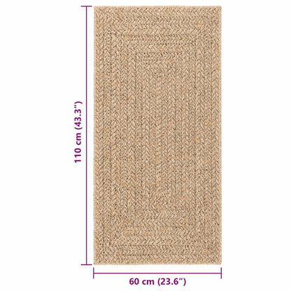 Teppich ZIZUR Beige 60x110 cm Jute-Optik Indoor und Outdoor