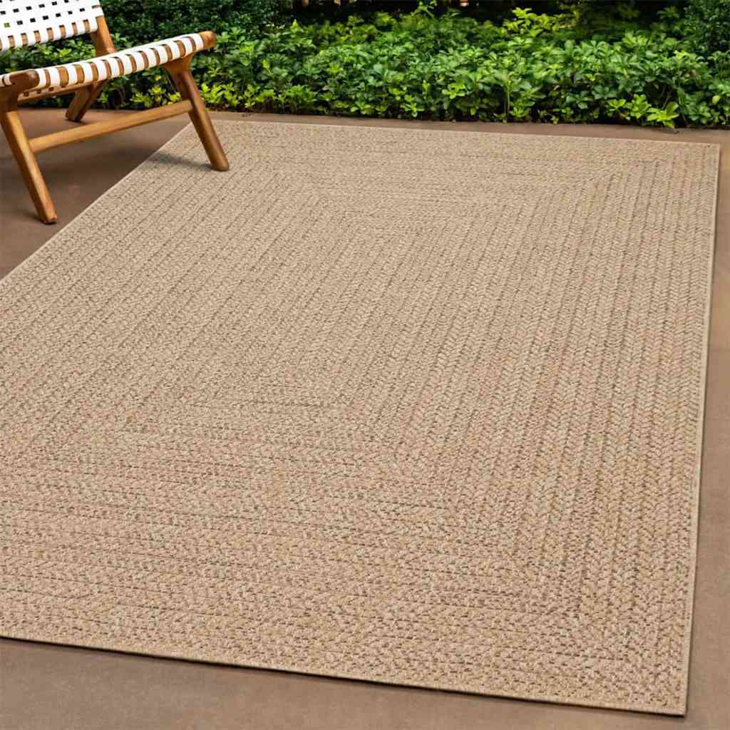 Teppich ZIZUR Beige 80x250 cm Jute-Optik Indoor und Outdoor