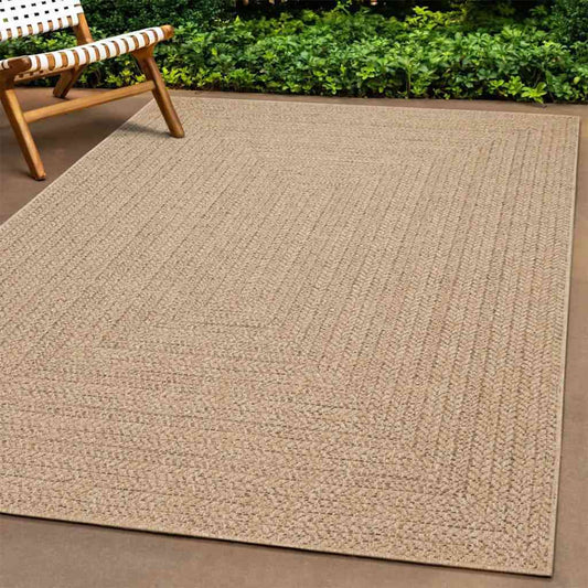 Teppich ZIZUR Beige 80x250 cm Jute-Optik Indoor und Outdoor