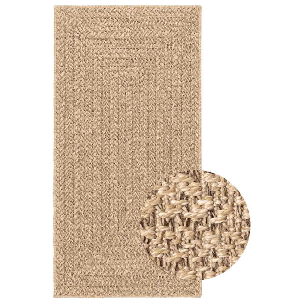 Teppich ZIZUR Beige 80x250 cm Jute-Optik Indoor und Outdoor