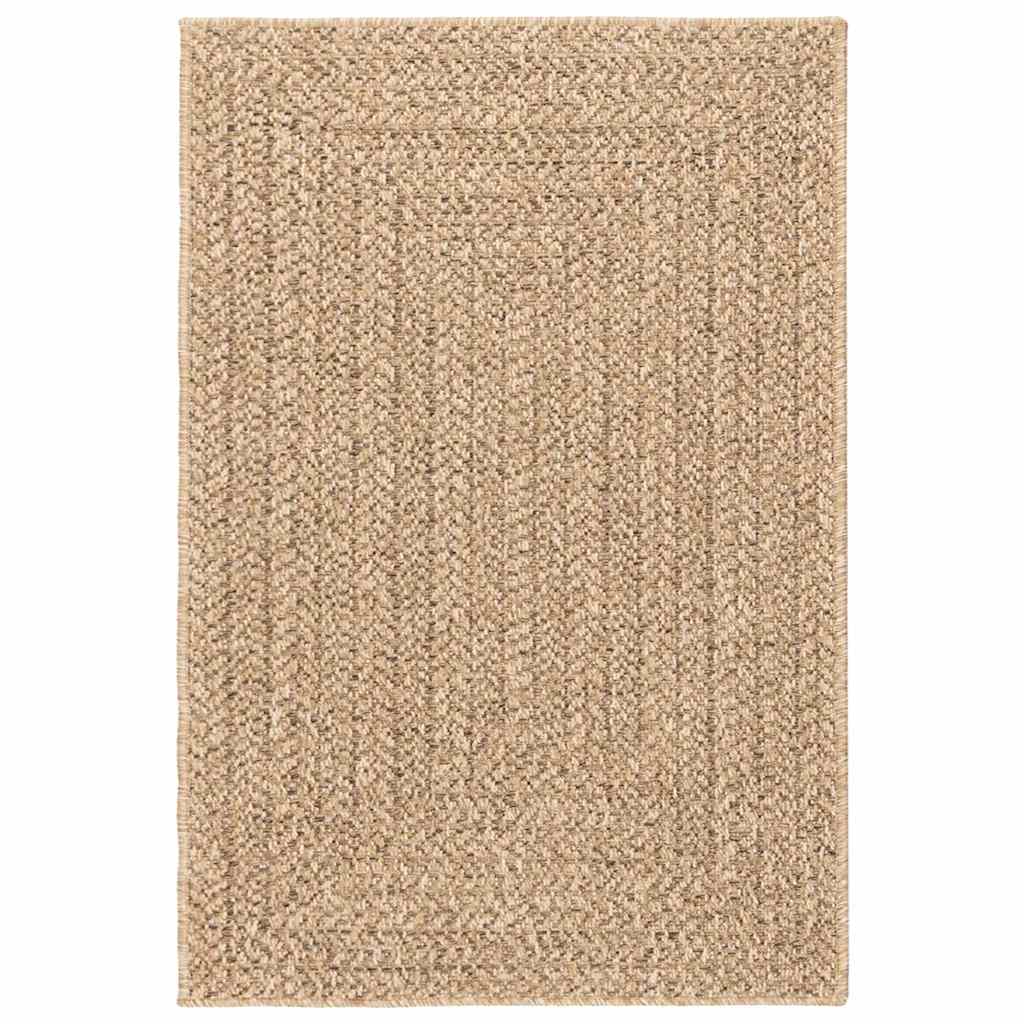 Teppich ZIZUR Beige 100x200 cm Jute-Optik Indoor und Outdoor