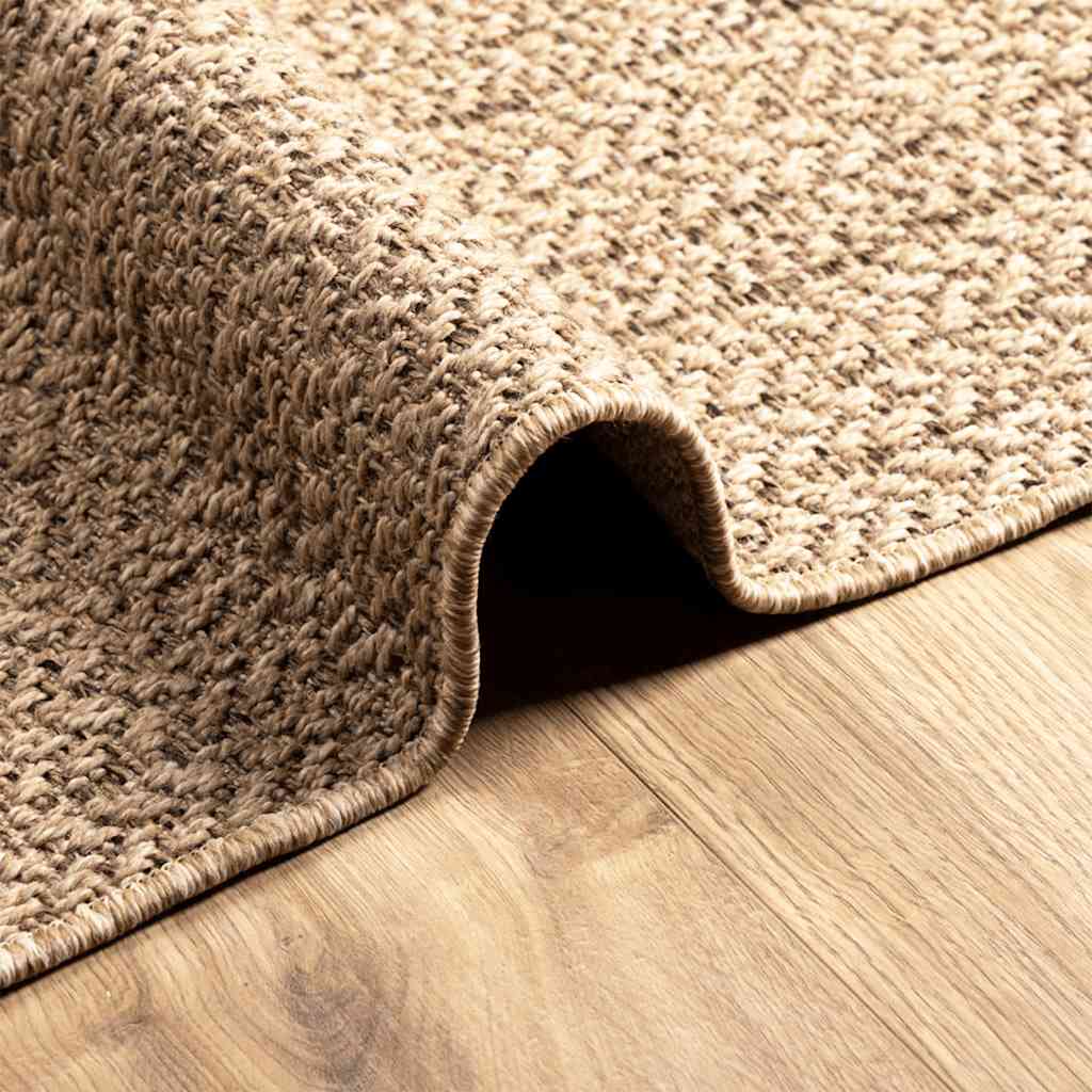 Teppich ZIZUR Beige 100x200 cm Jute-Optik Indoor und Outdoor