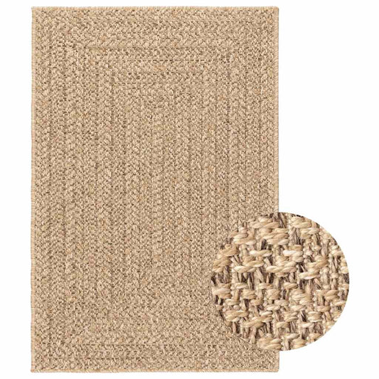 Teppich ZIZUR Beige 120x120 cm Jute-Optik Indoor und Outdoor