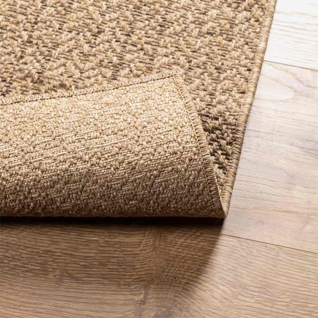 Teppich ZIZUR Beige 120x120 cm Jute-Optik Indoor und Outdoor