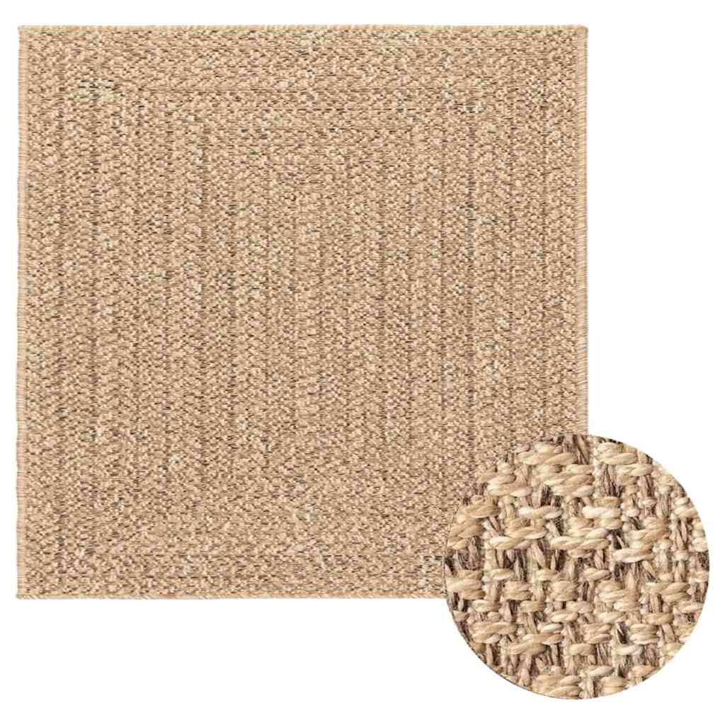 Teppich ZIZUR Beige 240x240 cm Jute-Optik Indoor und Outdoor