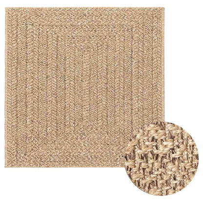 Teppich ZIZUR Beige 240x240 cm Jute-Optik Indoor und Outdoor