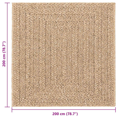 Teppich ZIZUR Beige 200x200 cm Jute-Optik Indoor und Outdoor