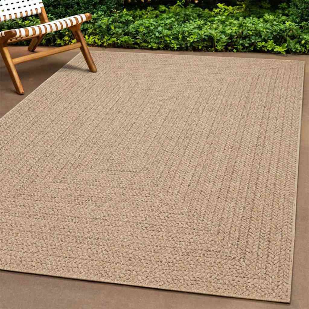 Teppich ZIZUR Beige 240x340 cm Jute-Optik Indoor und Outdoor
