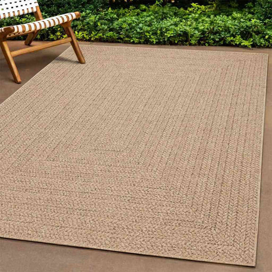 Teppich ZIZUR Beige 240x340 cm Jute-Optik Indoor und Outdoor