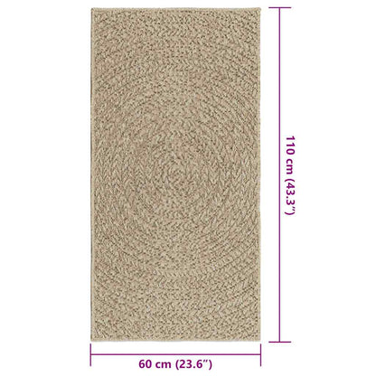 Teppich ZIZUR Beige 60x110 cm Jute-Optik Indoor und Outdoor