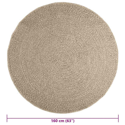 Teppich ZIZUR Beige Ø 160 cm Jute-Optik Indoor und Outdoor