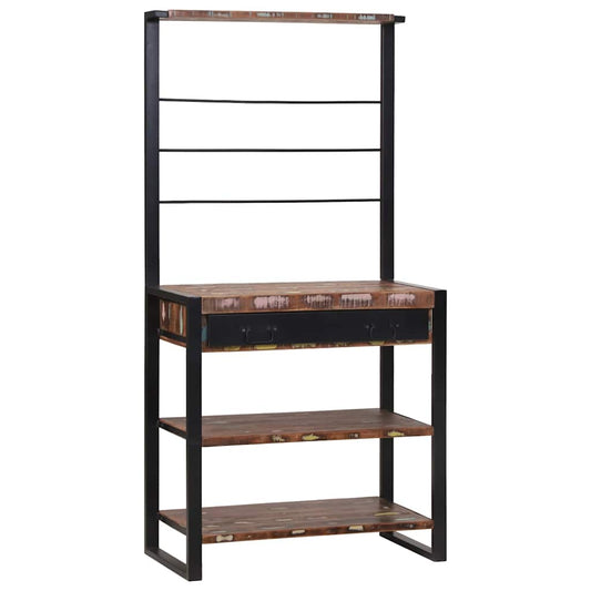 Küchenregal Mehrfarbig und Schwarz 80 x 40 x 160 cm