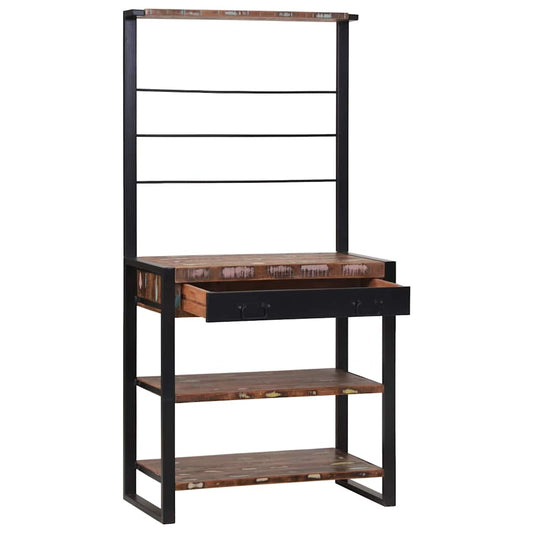 Küchenregal Mehrfarbig und Schwarz 80 x 40 x 160 cm