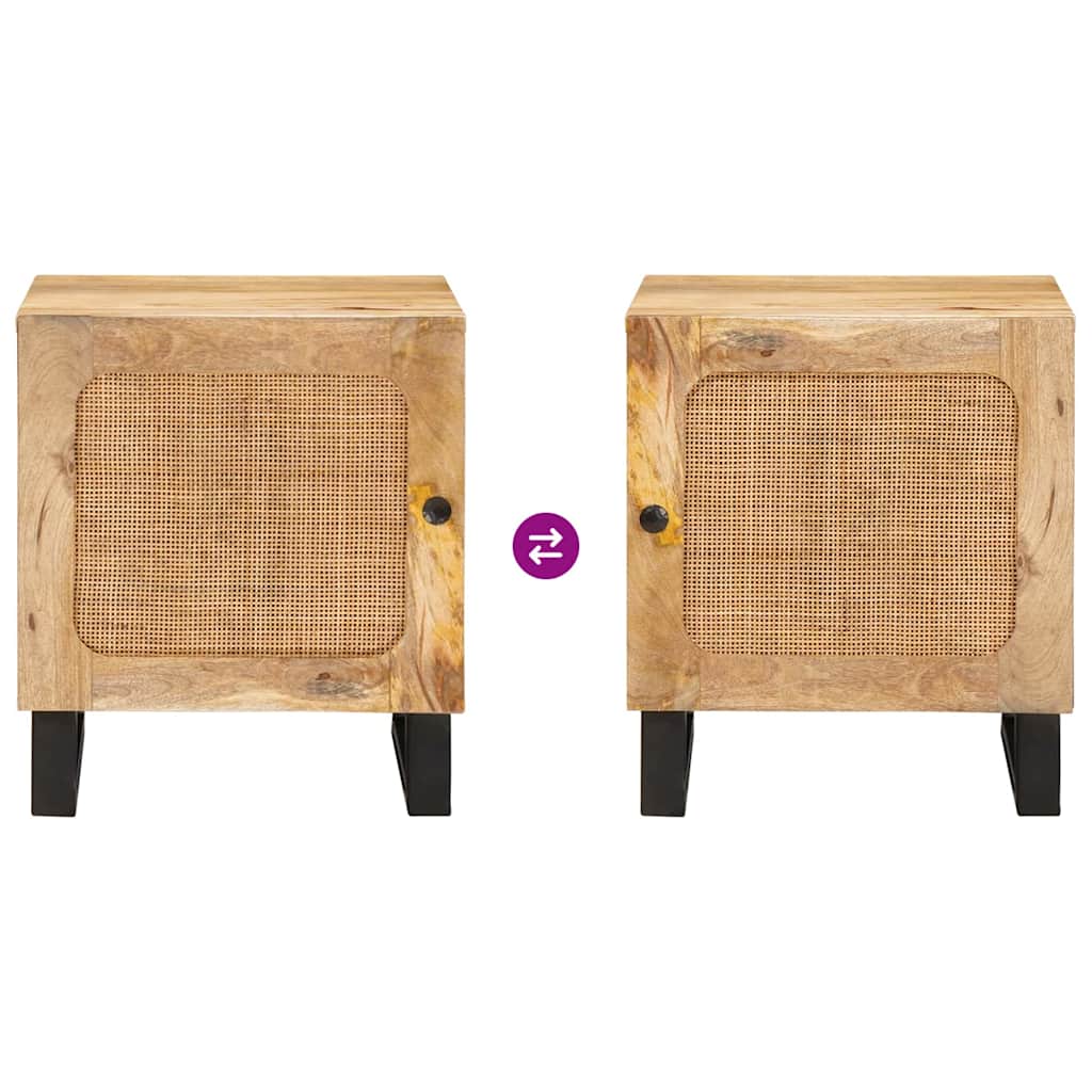 Nachttisch Natur 40 x 33,5 x 46 cm Massivholz Mango