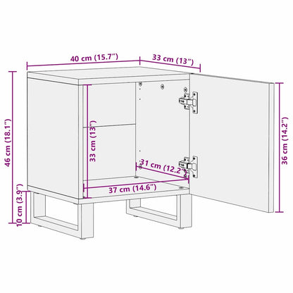 Nachttisch Natur 40 x 33,5 x 46 cm Massivholz Mango