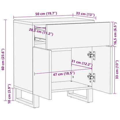 Bettkasten Braun 59 x 39 x 17 cm Massivholz Mango