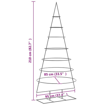 Metall-Weihnachtsbaum zum Dekorieren Schwarz 210 cm