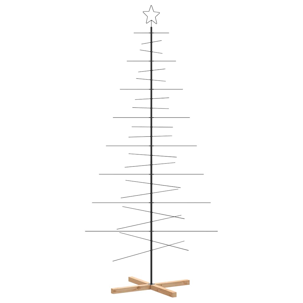 Metall-Weihnachtsbaum zum Dekorieren Holzständer Schwarz 210 cm