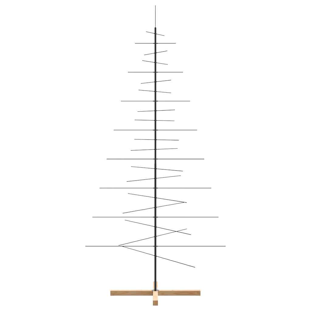 Metall-Weihnachtsbaum zum Dekorieren Holzständer Schwarz 210 cm