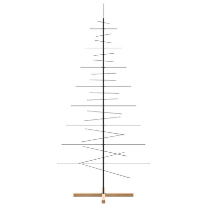 Metall-Weihnachtsbaum zum Dekorieren Holzständer Schwarz 210 cm