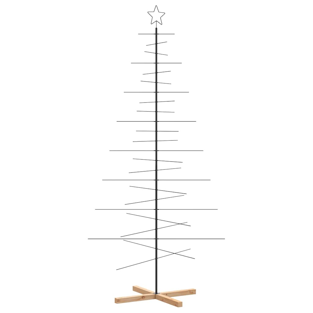 Metall-Weihnachtsbaum zum Dekorieren Holzständer Schwarz 210 cm