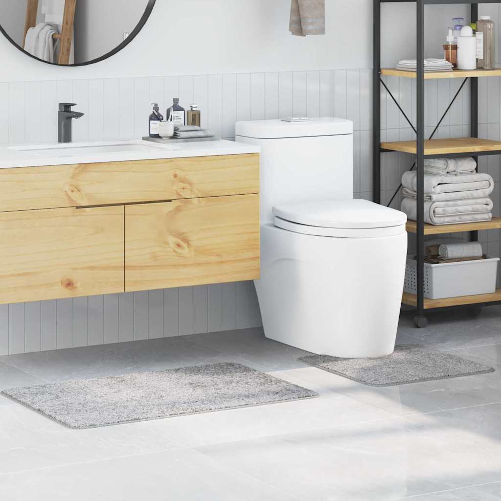 Anti-Rutsch Badematten-Set 2 pcs Grau PP