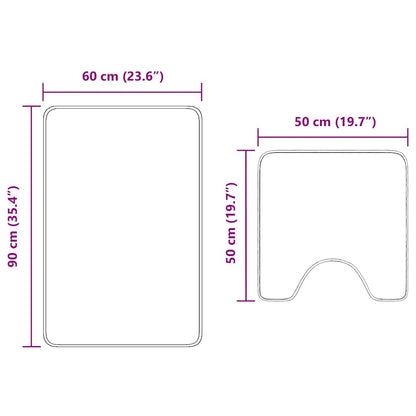 Anti-Rutsch Badematten-Set 2 pcs Grau PP