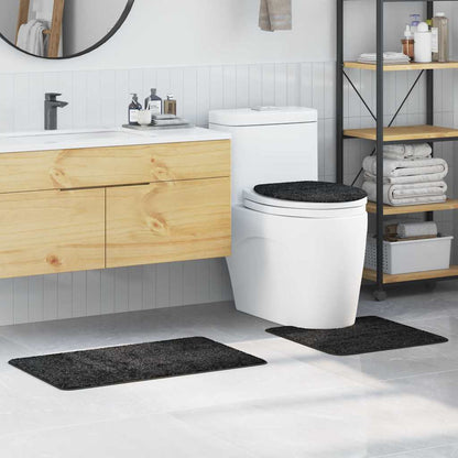 Anti-Rutsch Badematten-Set 3 pcs Dunkelgrau PP