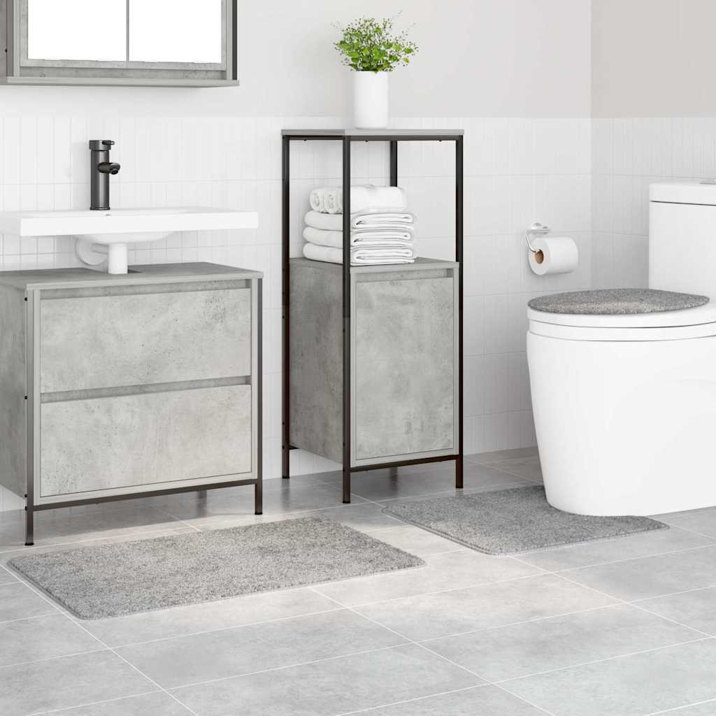 Anti-Rutsch Badematten-Set 3 pcs Grau PP