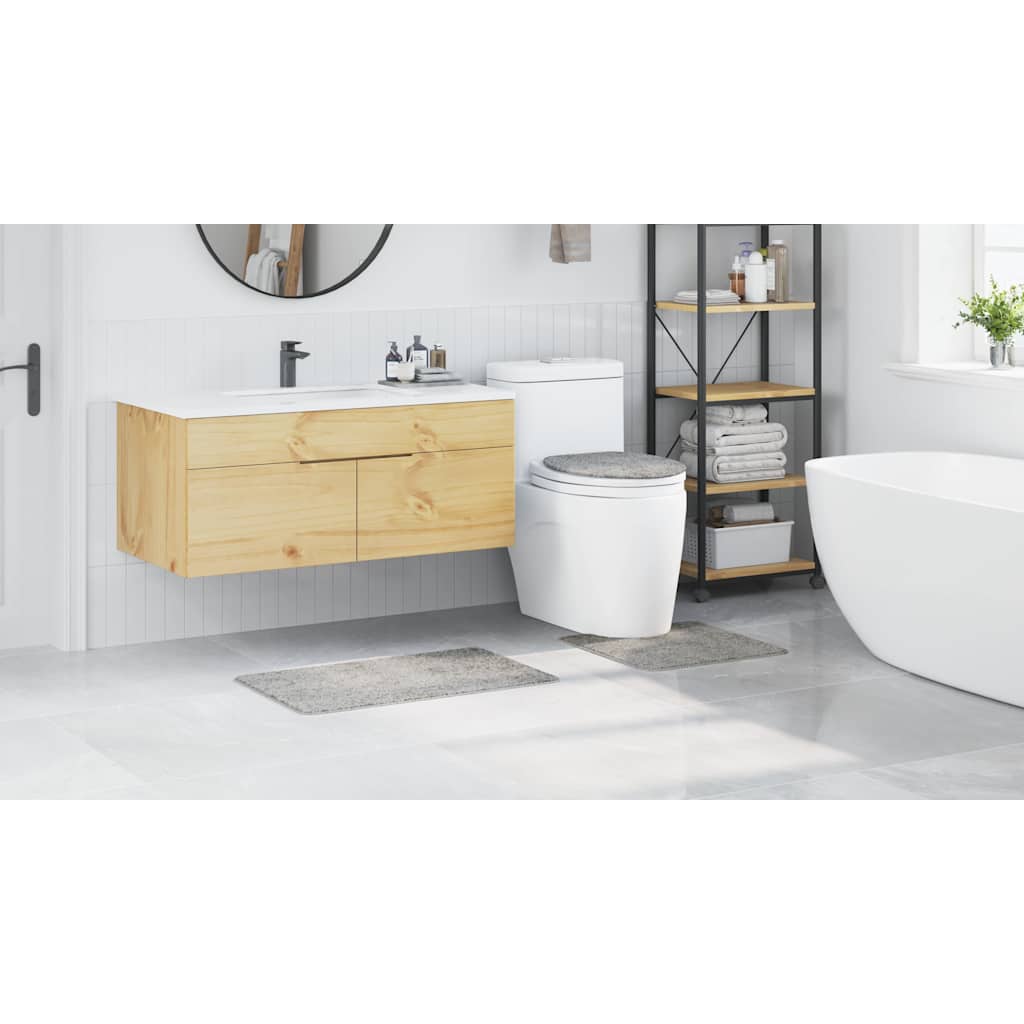 Anti-Rutsch Badematten-Set 3 pcs Grau PP