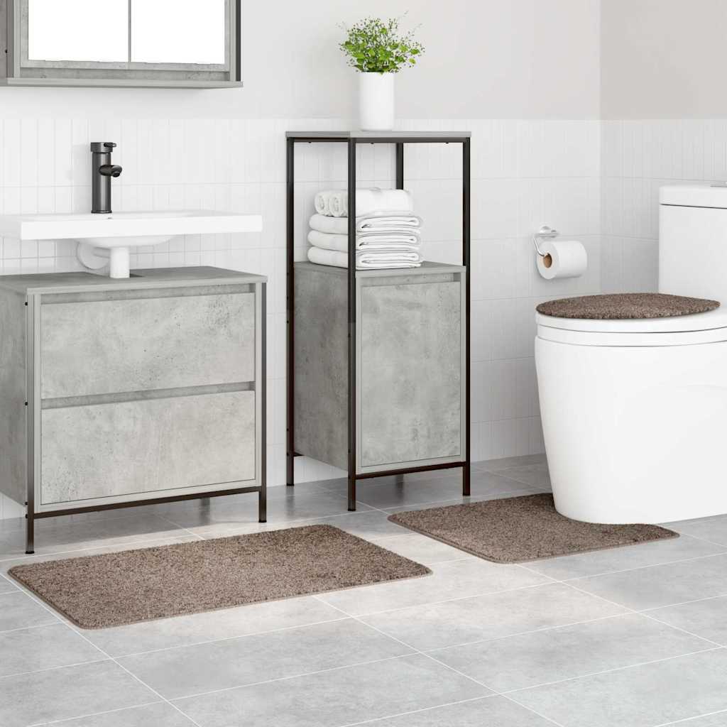 Anti-Rutsch Badematten-Set 3 pcs Braun PP